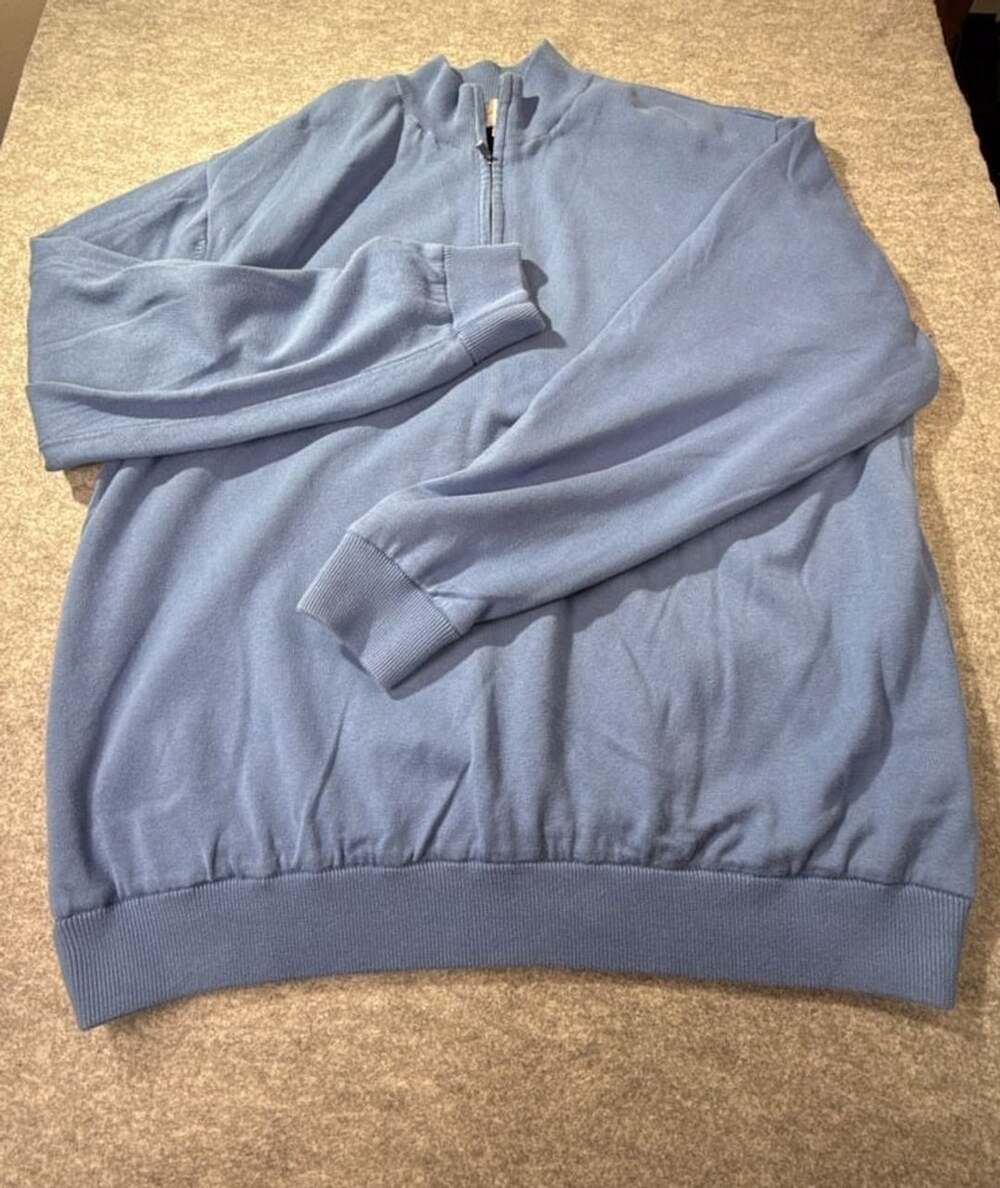 Cutter & Buck CB WindTec 1/4 Zip Pullover Size XXL Blue Cotton Lined